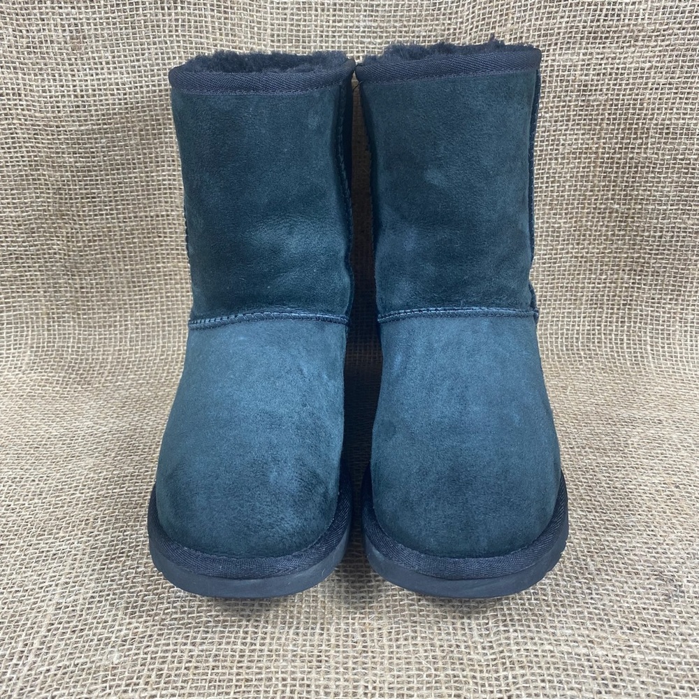 UGG Boots Australia Classic Short Black Suede Fur Lined Women SZ 6 - Picture 7 of 12